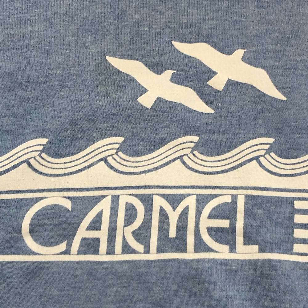 Vintage Crazy Shirts Sweatshirt Mens Large Blue Carmel Seagull Waves 1970s - Picture 3 of 9